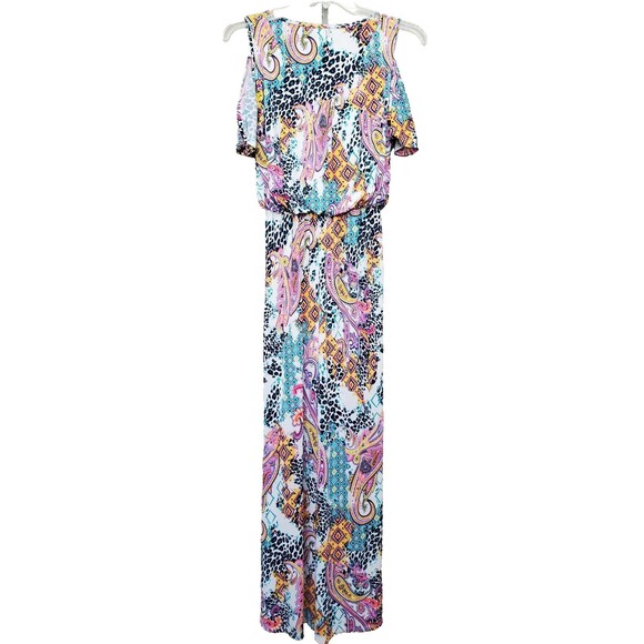 S-Twelve Cold Shoulder Blouson Maxi Dress Size Medium - Picture 1 of 7